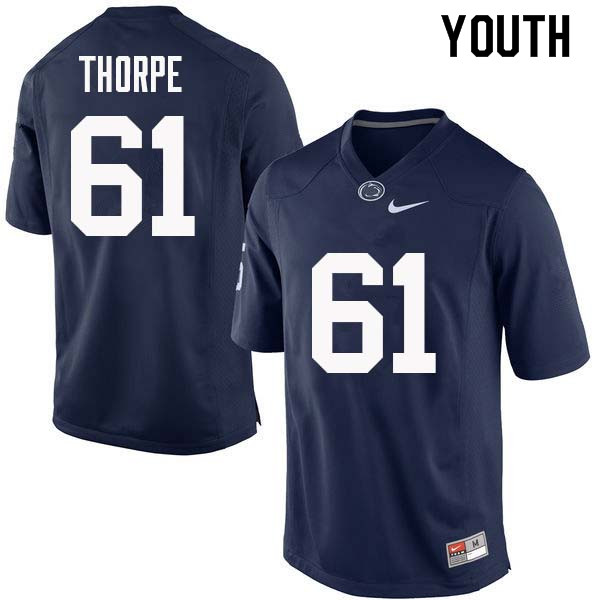 NCAA Nike Youth Penn State Nittany Lions C.J. Thorpe #61 College Football Authentic Navy Stitched Jersey GUF8398SK